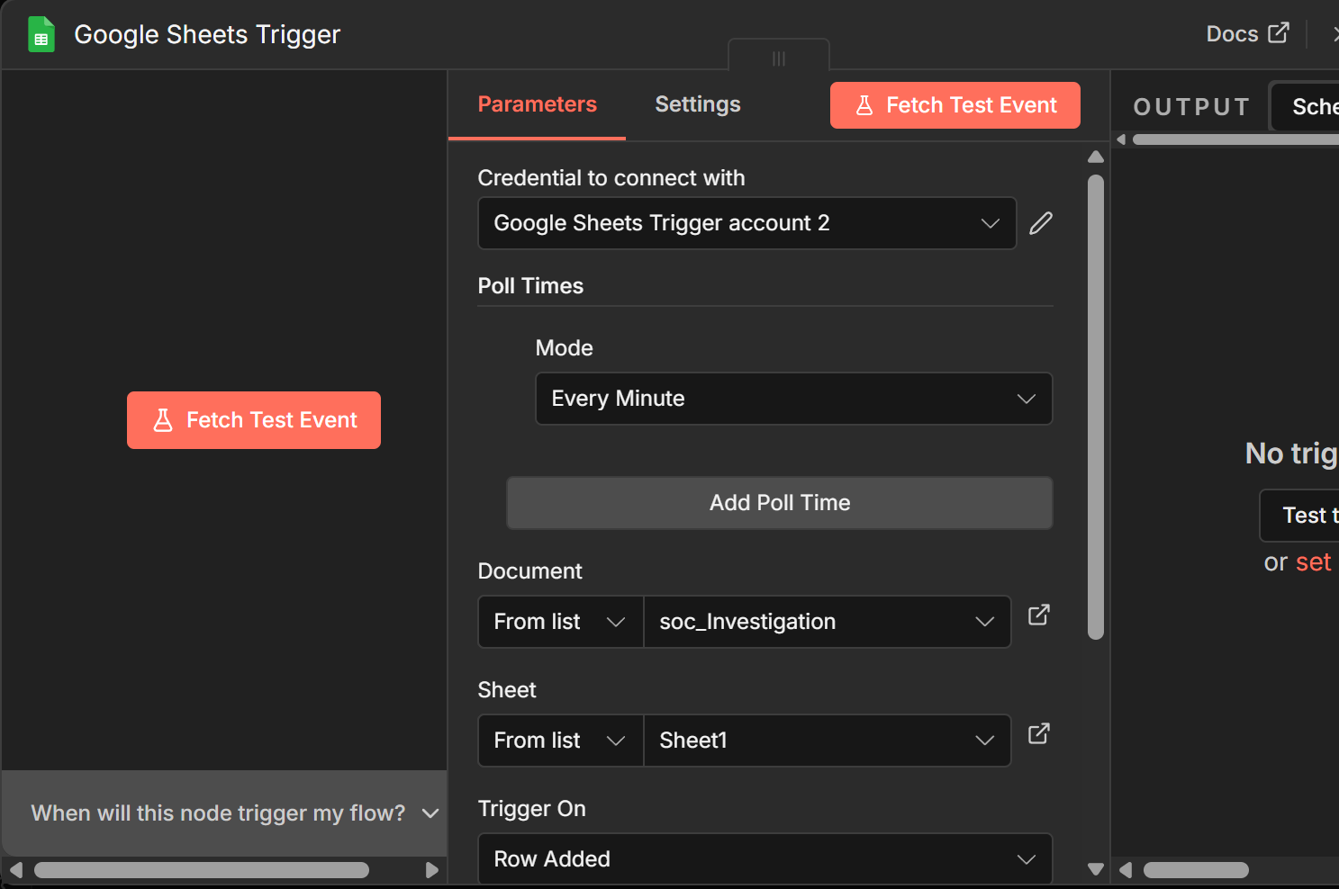 Google Sheets Trigger